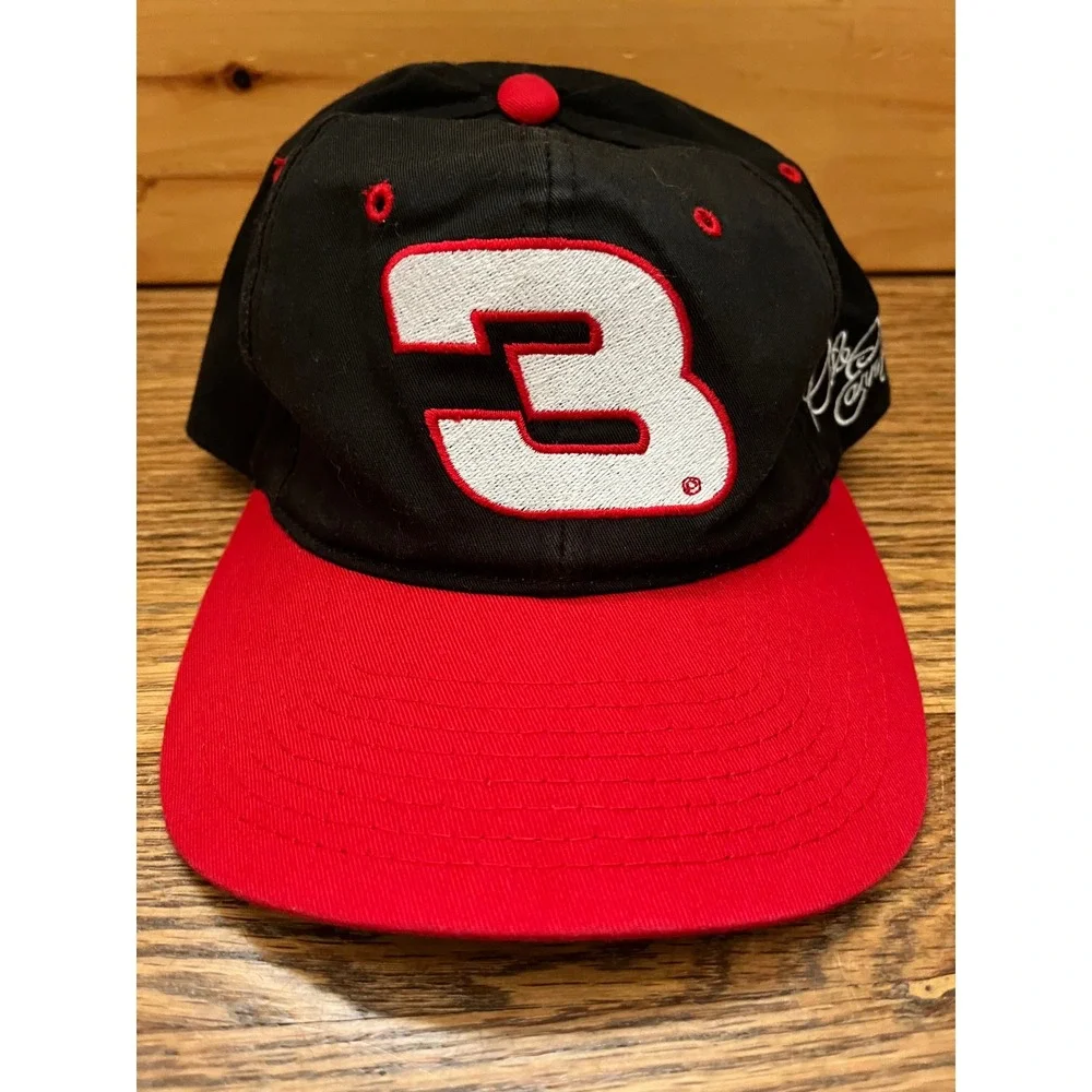 Vintage Dale Earnhardt 3 NASCAR Hat Snapback Competitors View Black Red Cap